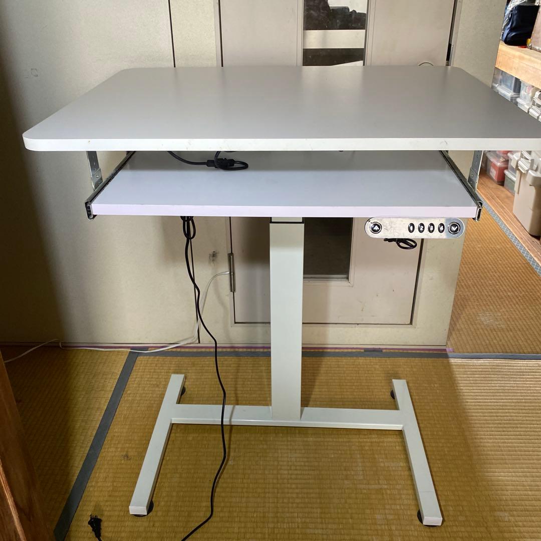 BilBil デスク 電動式 テーブル パソコンラック 電動昇降式机 ホワイト