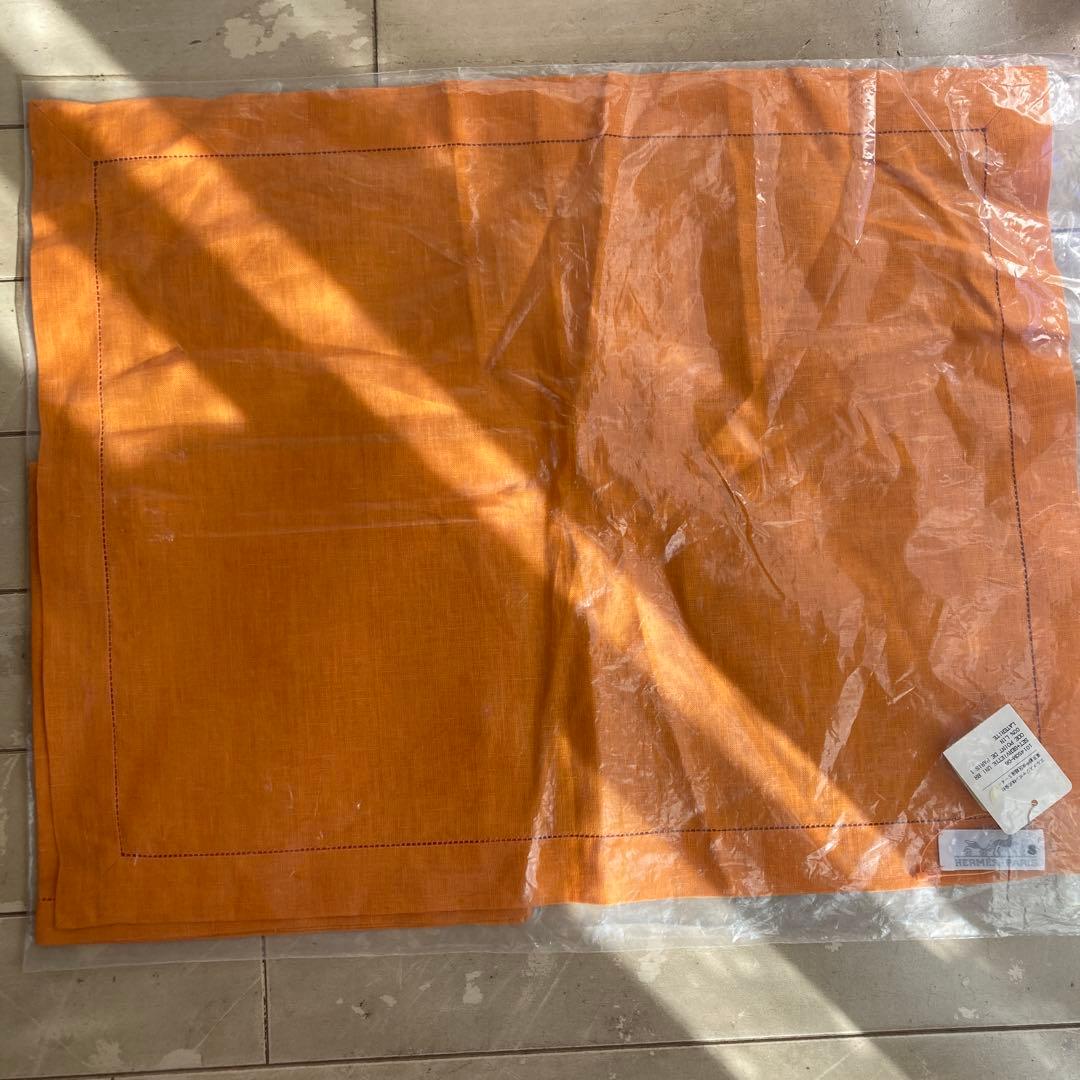 HERMES オレンジ リネン ランチョンマット