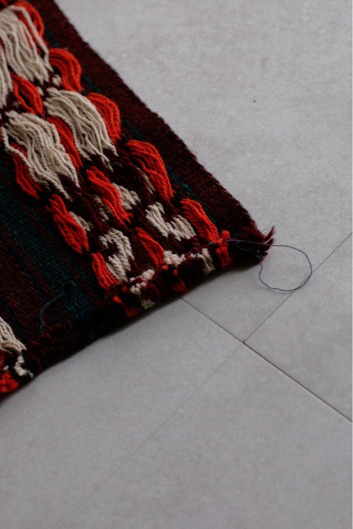 189cm×32cm キリムラグ　ランナーラグ　ネイティブ柄　アジアン　コットン