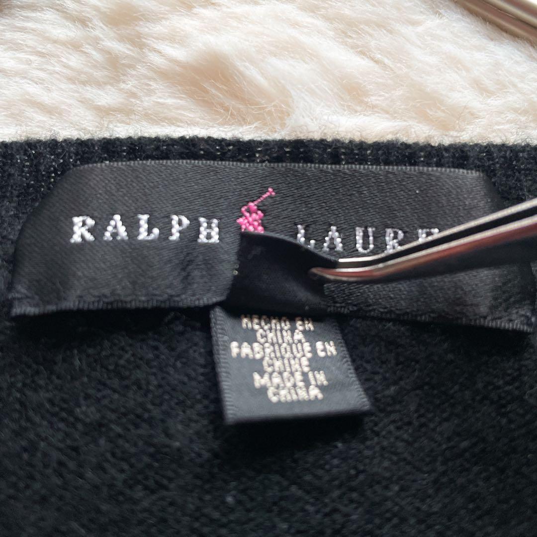 極美品✨ラルフローレン 黒タグ カシミヤ100% ビッグポニー ニット M 黒