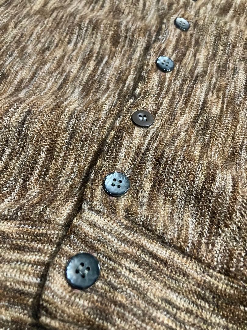 希少60's アルパカ　モヘアカーディガン　ブラウン　ミックスカラー　グランジ