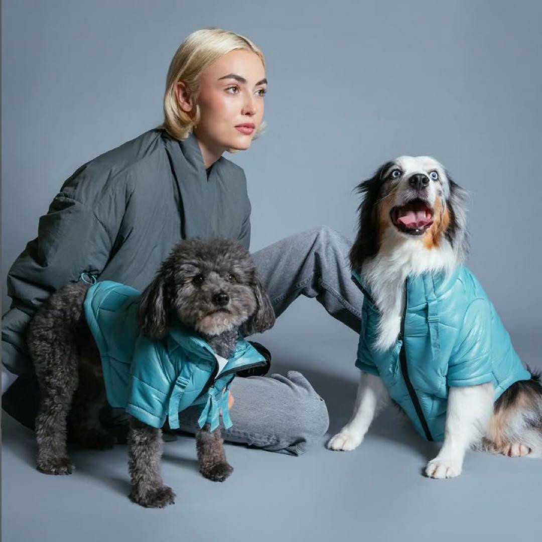 【新品】ダウンウエア/くすみブルー /max-bone/Sサイズ