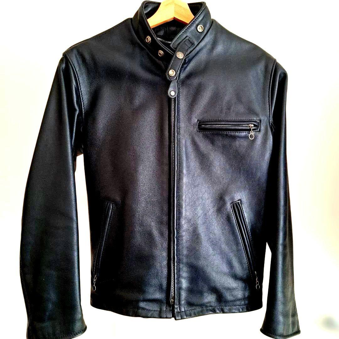 ほぼ未使用　SCHOTT　641　ショット シングル　極厚革です　38　USA製