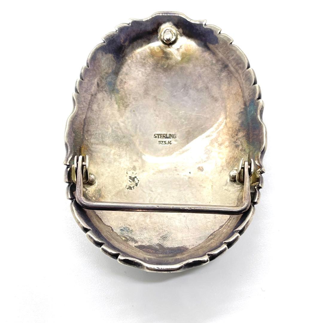 なな ●NAVAJO・ナバホ族●グリーンターコイズ2石●アンティーク●シル