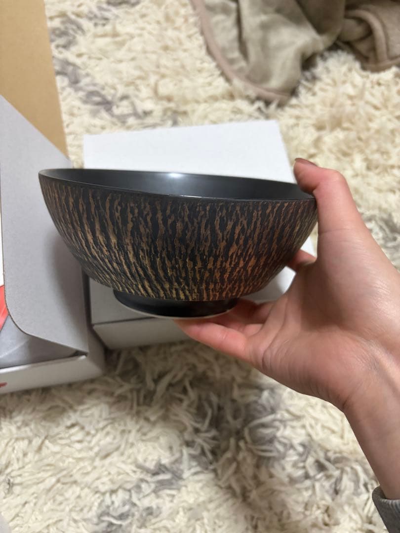 まるぶん marubun 黒釉飛び鉋　究極のラーメン鉢レンゲセット 2個セット