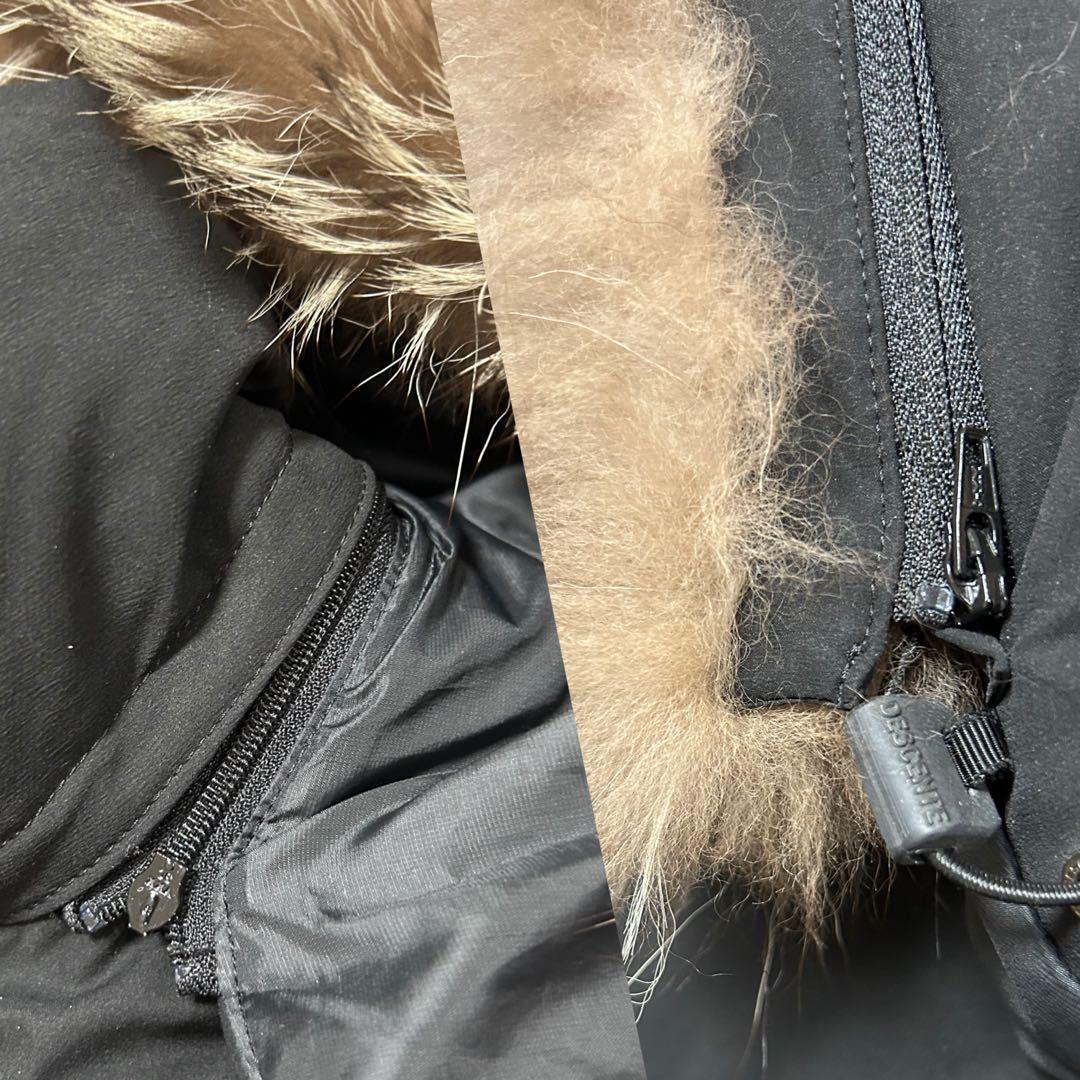 デサント水沢ダウン（レディース:XL）ブラック　ファーつき