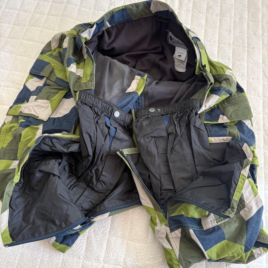 Columbia TITANIUMスノーボードウェア ジャケットMパンツLカモ柄