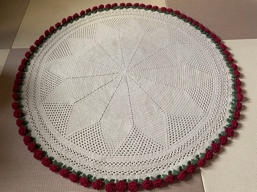 バラの花束ブランケット直径105cm，75本の大きなバラ，ストール