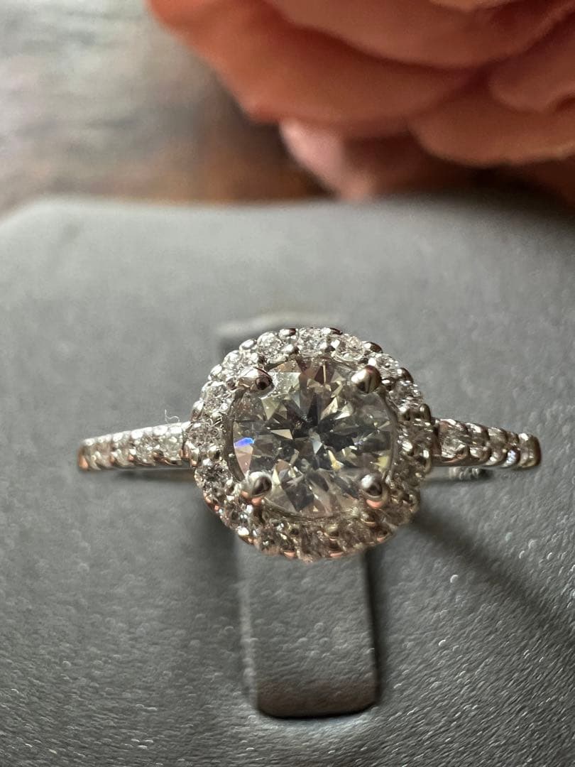 PT900 天然ダイヤモンド計0.609ct リング　12号