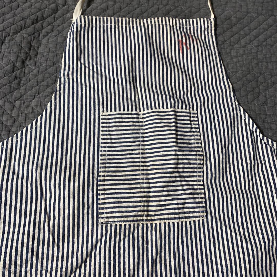 ビンテージ　ヒッコリーストライプ　ワークエプロン