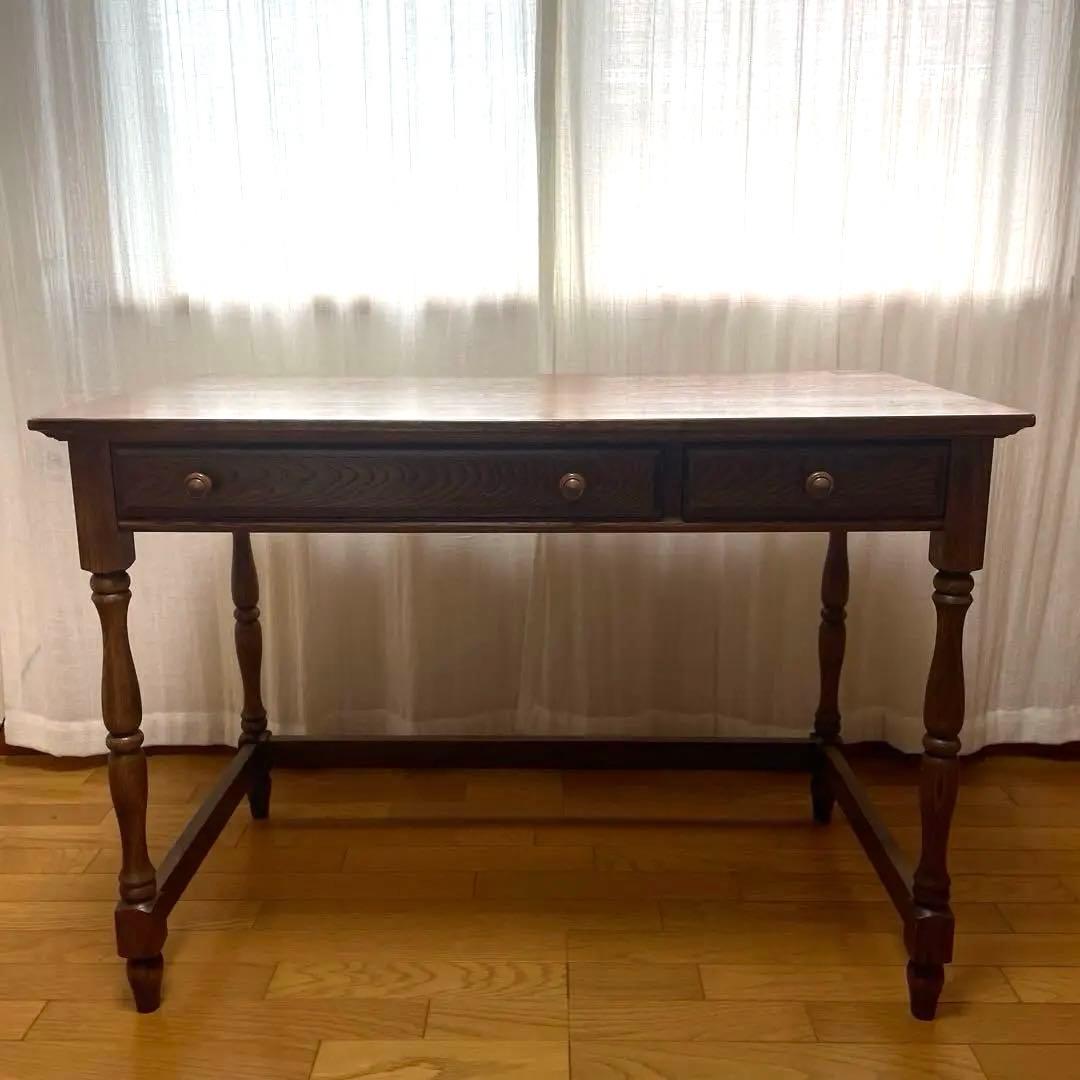 【美品】葉山ガーデン 葉山家具 クラシック ナラ材 一枚板 学習机 デスク104