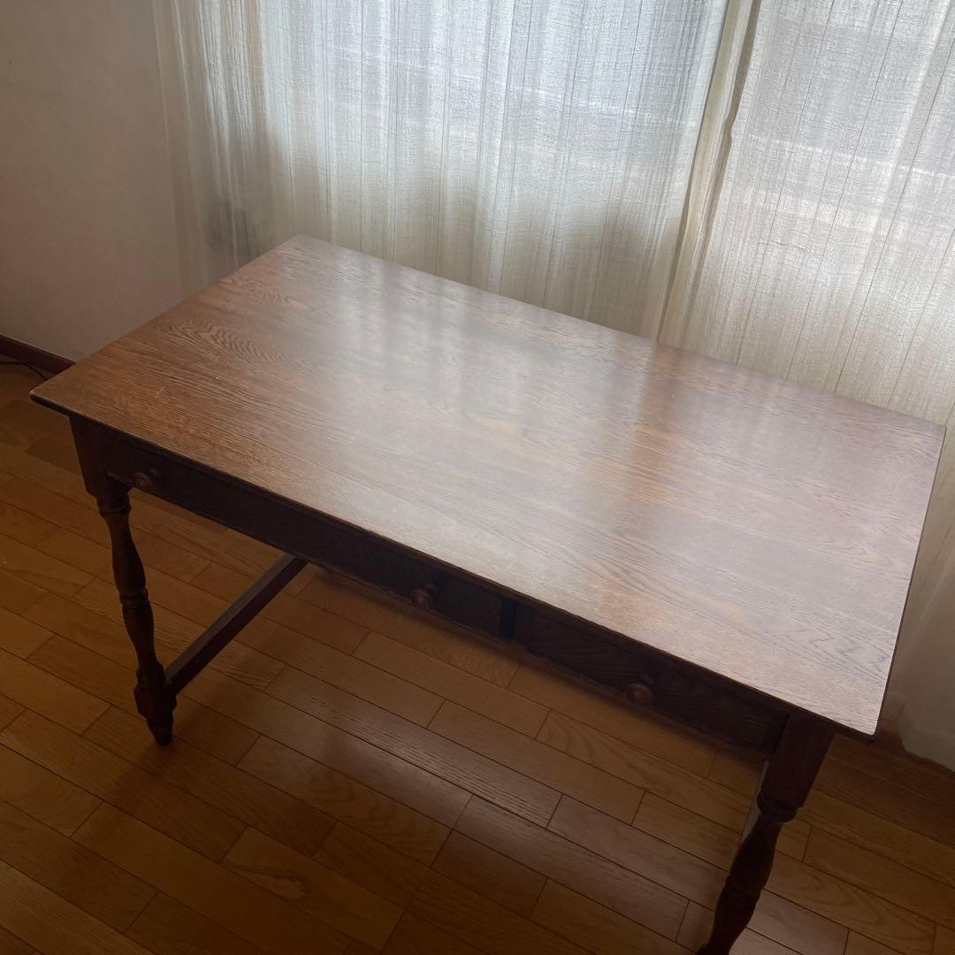 【美品】葉山ガーデン 葉山家具 クラシック ナラ材 一枚板 学習机 デスク104