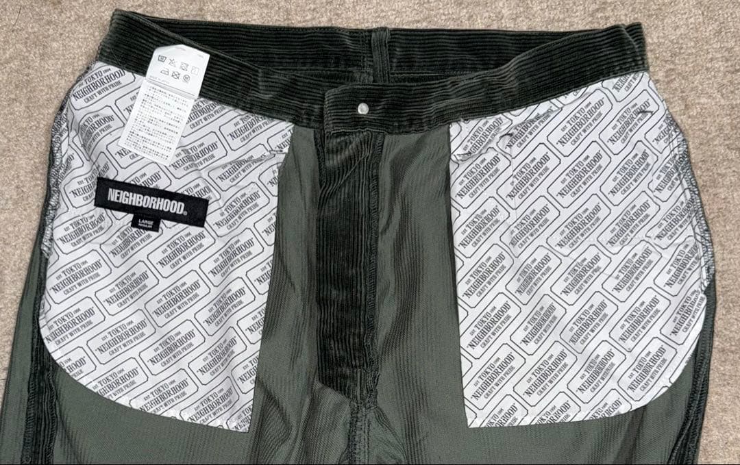 NEIGHBORHOOD グリーンパンツ　Lサイズ　222SPNH-PTM03