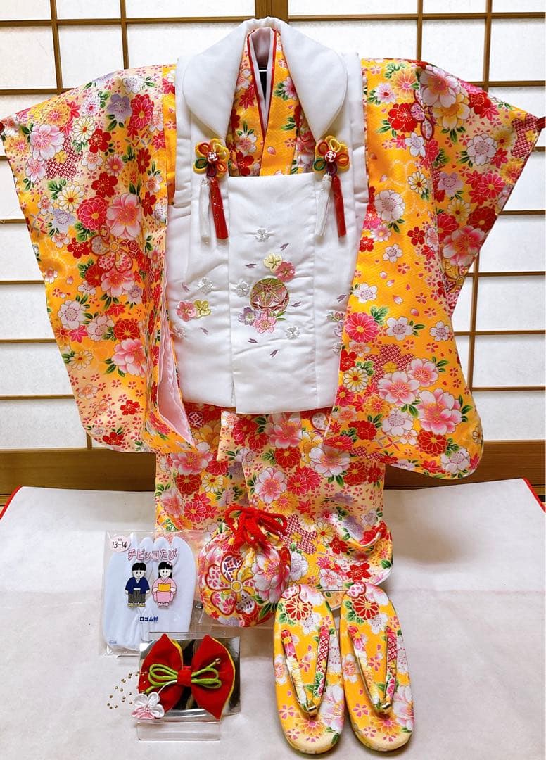 子ども着物 フルセット 3歳七五三 被布着物セット お正月 桃の節句 新品未使用