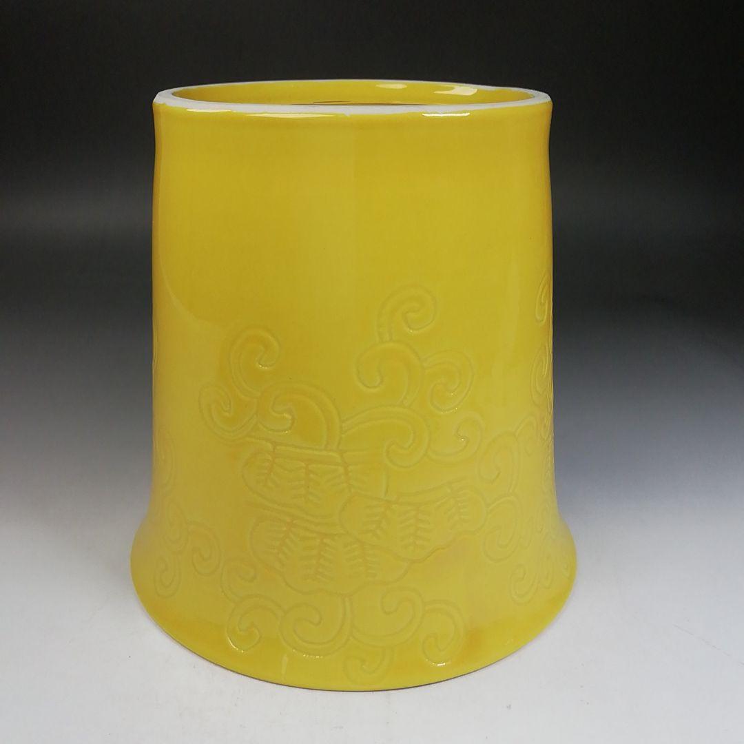 Ｗ１９１　水指　『膳所焼』『黄交趾　棒先』『淡海ぜぜ陽炎園 造』　共箱　茶道具