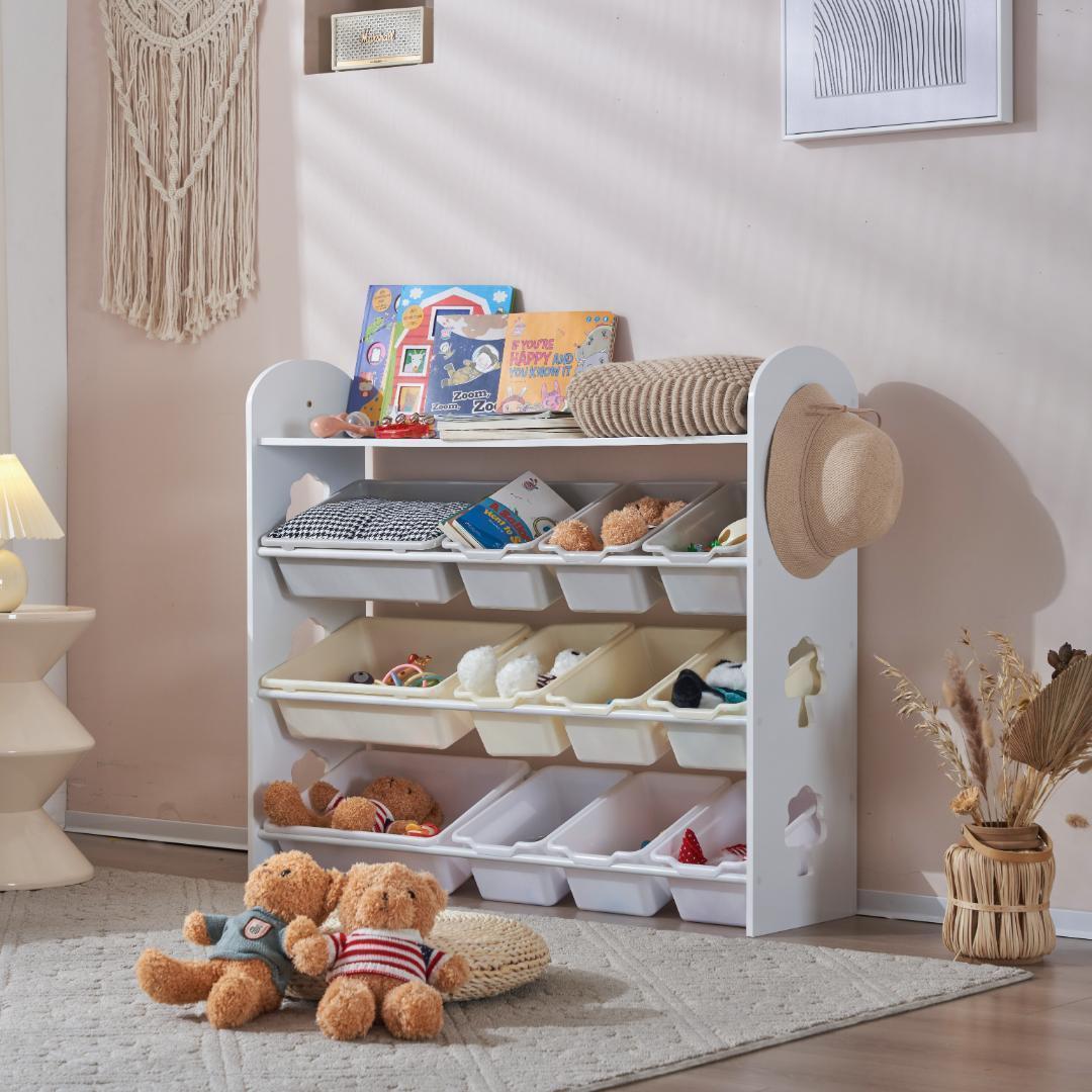 おもちゃ収納 ラック ラージサイズ 幅103cm 子ども用家具 木製 収納ケース