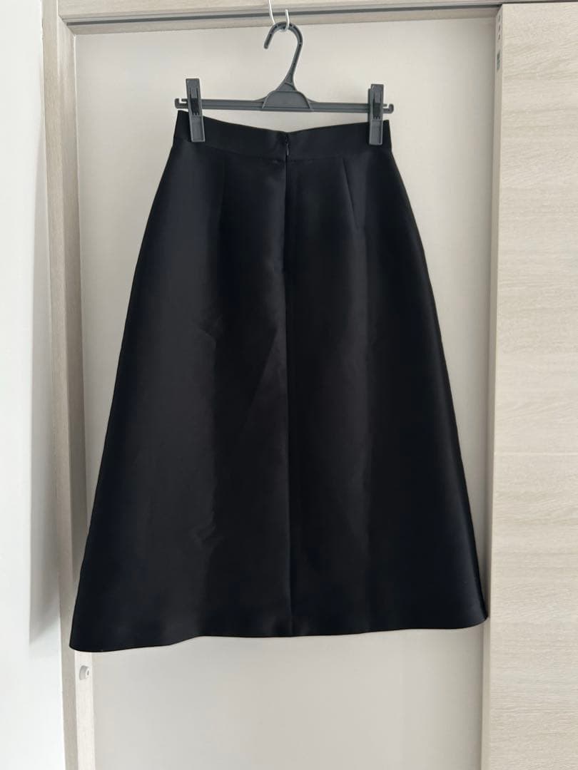 極美品 アナイ シルキーダブルクロスＡライン スカート ブラック 36 S