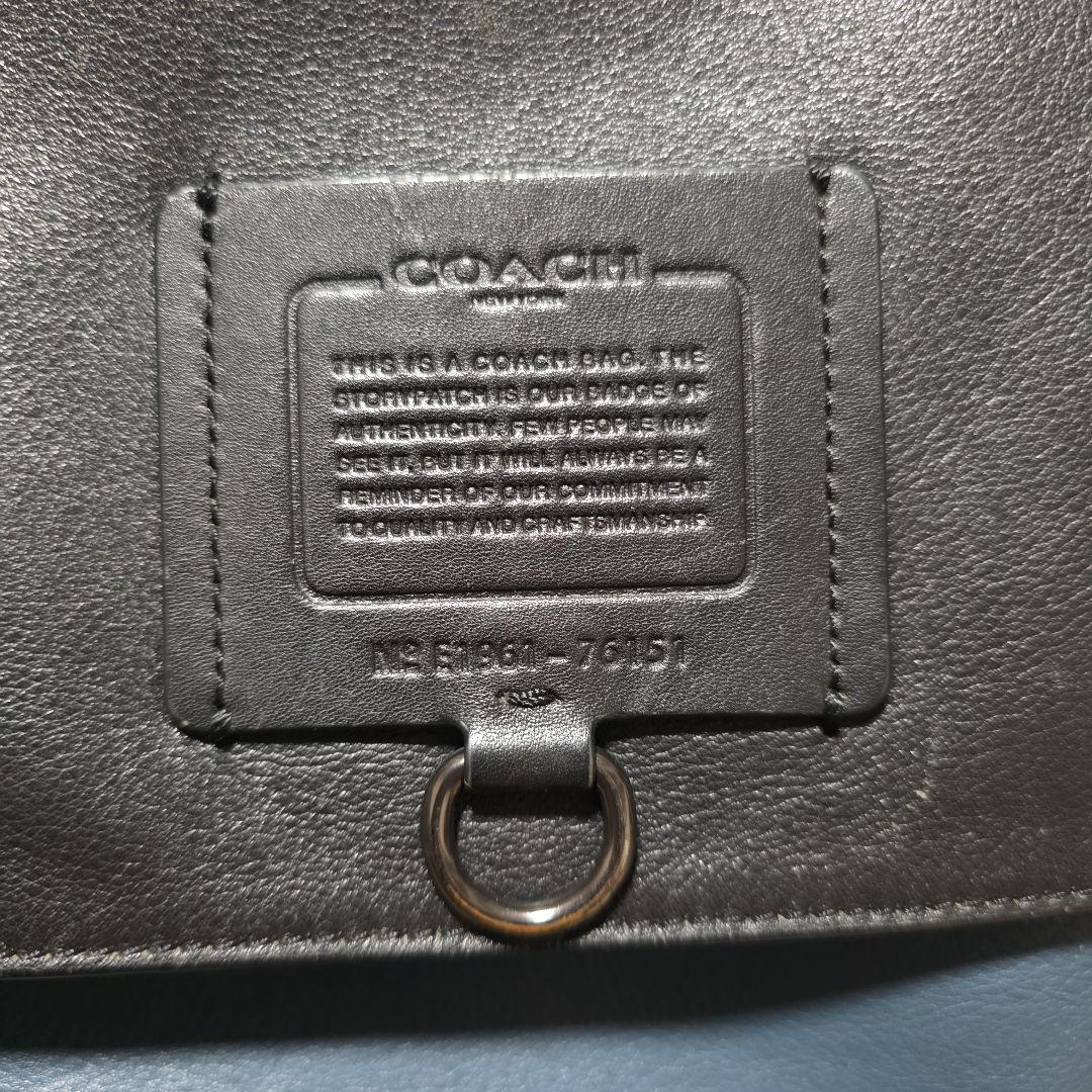 COACH コーチ　ショルダーバッグ　メッセンジャー　レザー　ブラック