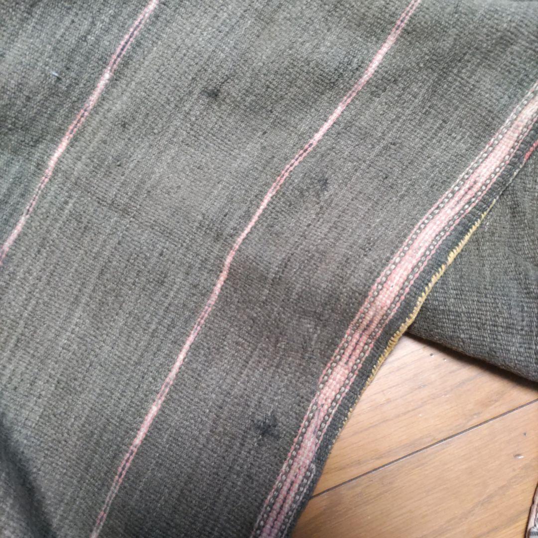 値下《山岳民族、手織古布》(アンテ―ク)肉厚綿、こなれた風合いとセピア色合857