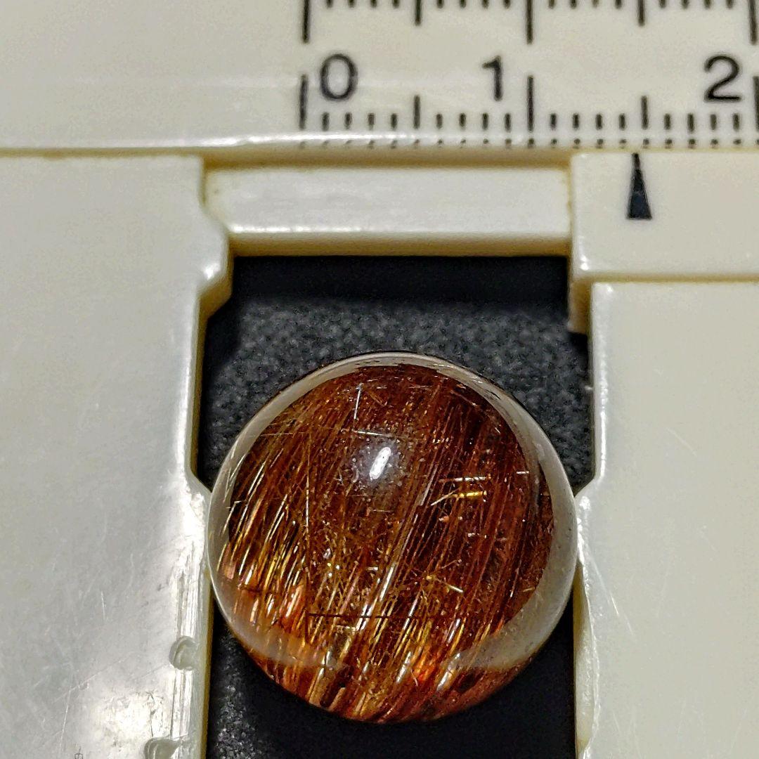 ★リッチキャッツアイブロンズルチル 14.3ミリ珠ビーズC(SA+)