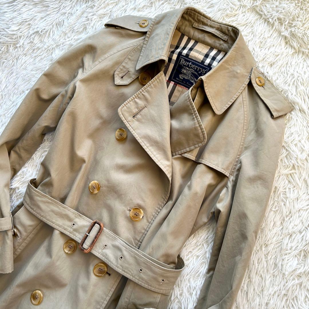 バーバリー　トレンチコート　ベルト付き　メンズ　　ベージュ　英国製　M相当