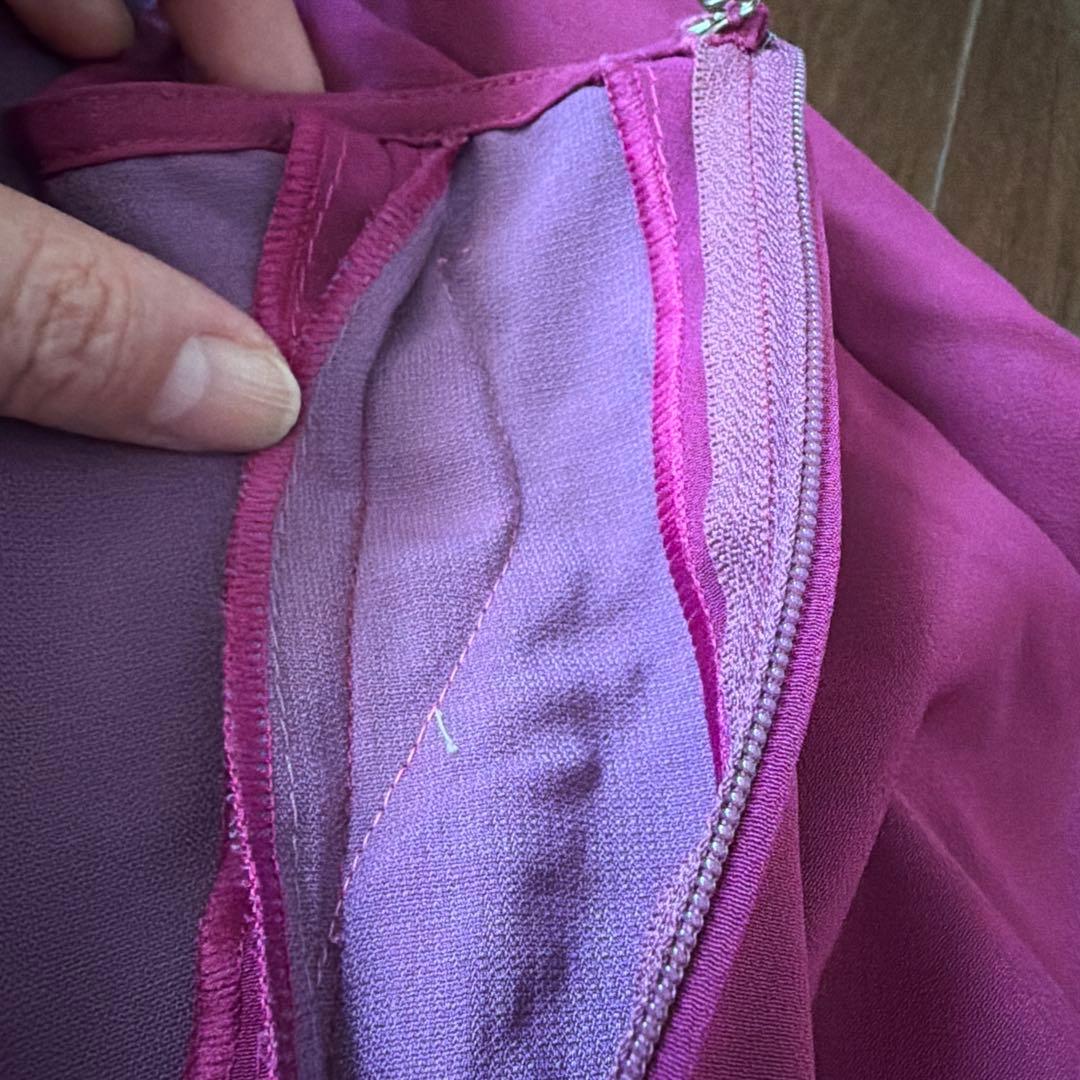 SONIA JOHNES ワイン×濃ピンクレース　フラメンコ衣装