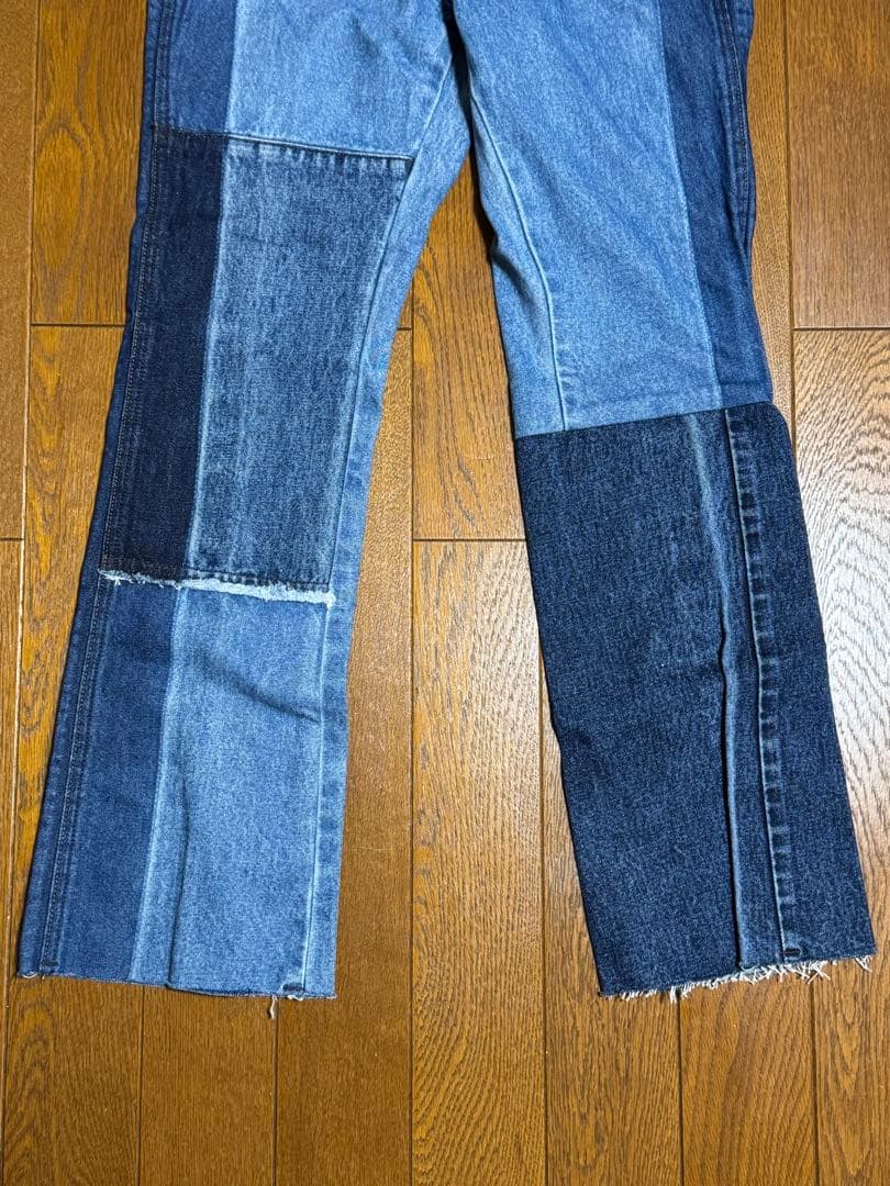 新品未使用　Wrangler ラングラー　フレアデニム　パッチワーク　S