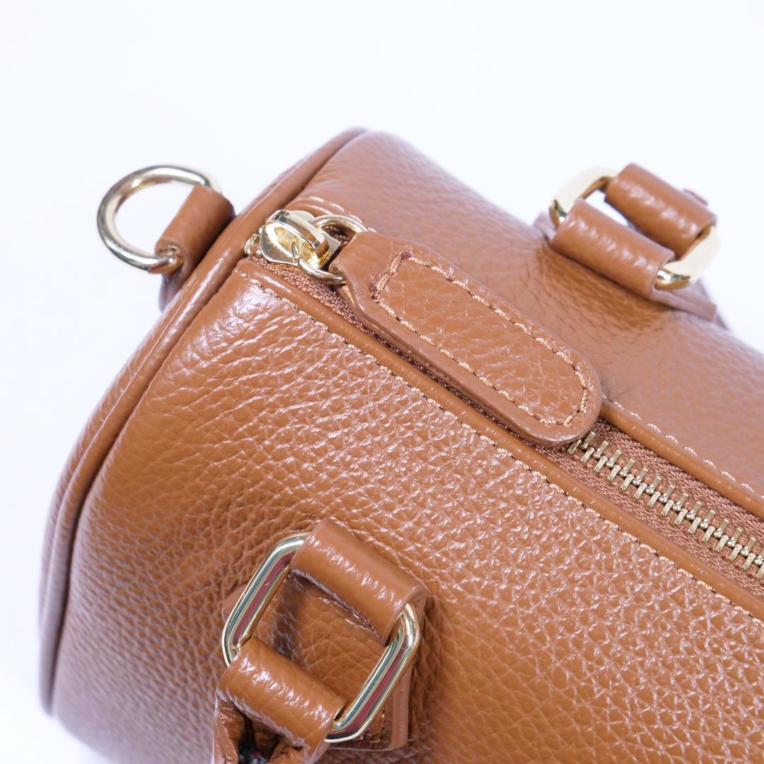 極美品✨オウレンティ ミニボストンバッグ ハンドバッグ 2way ブラウン