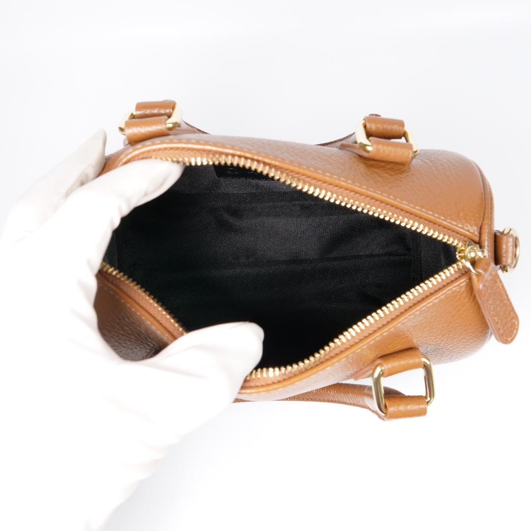 極美品✨オウレンティ ミニボストンバッグ ハンドバッグ 2way ブラウン