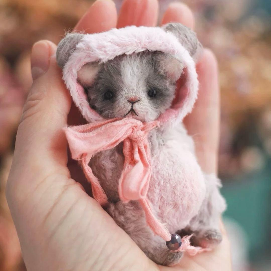 愛おしくて小さい子 アーティストベア テディベア 海外作家様 ハンドメイド くま