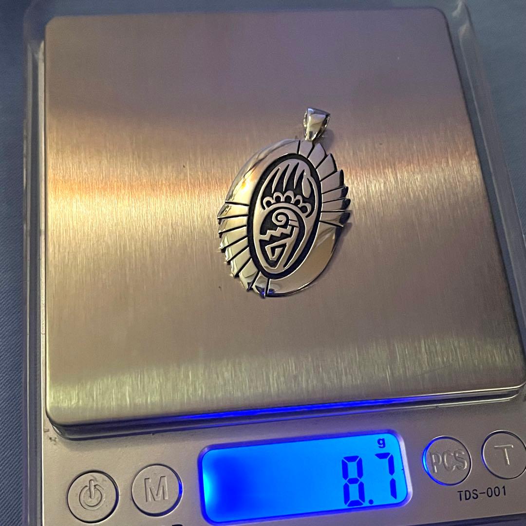 美品 HOPI ホピ族 ミッチェルソッキーマ ベアパウ オーバレイ ペンダント