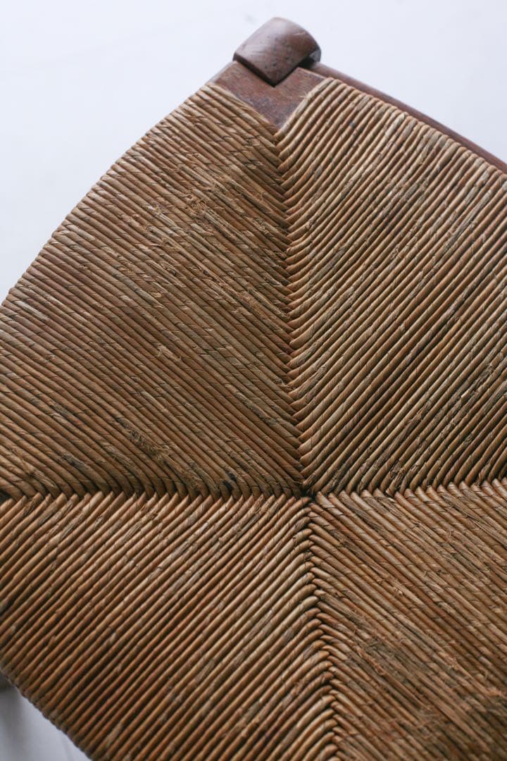 【SALE品】　フランス　ラッシュ編みチェア　無垢材　ダイニングチェア　古家具