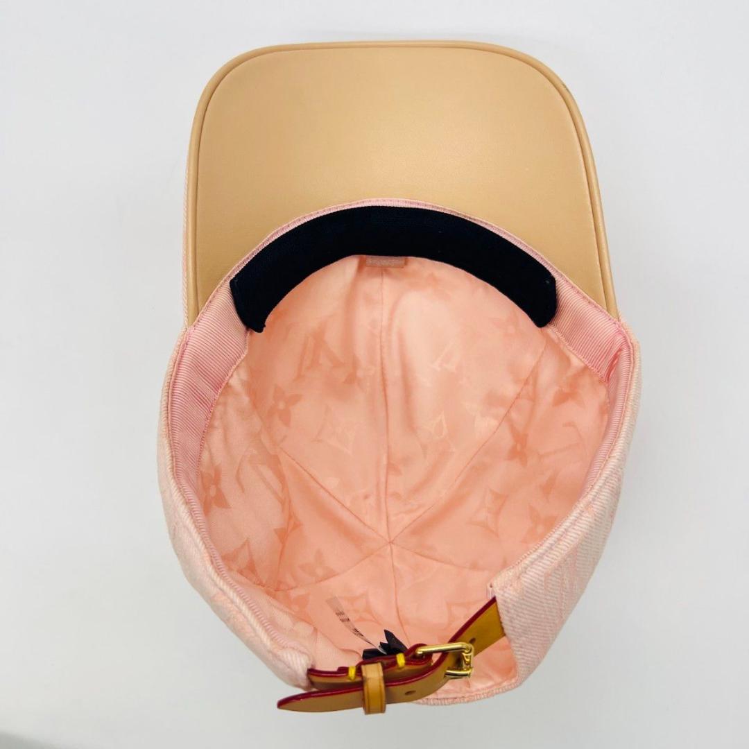 ルイヴィトン M77543　ベースボール モノグラム キャップ ピンク レザー