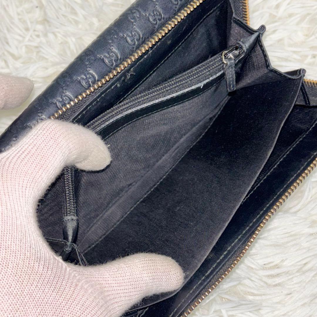 極美品✨グッチ　長財布　オーガナイザー　マイクロシマ　ラウンドファスナー