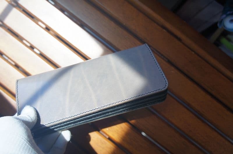 【送料無料】ルガトショルダーのロングウォレット【ライトグレー】