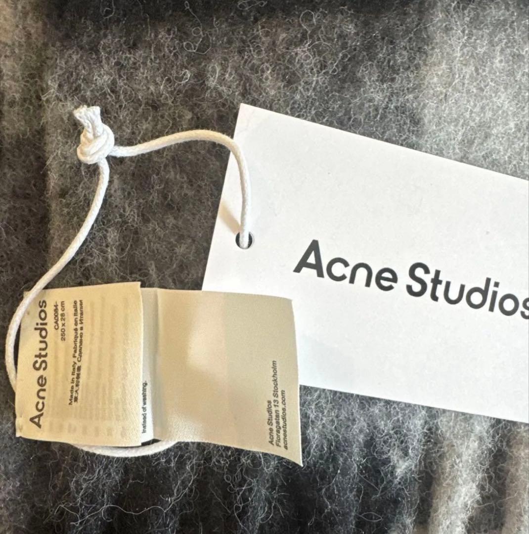 Acne Studios チェック柄マフラー グレー系