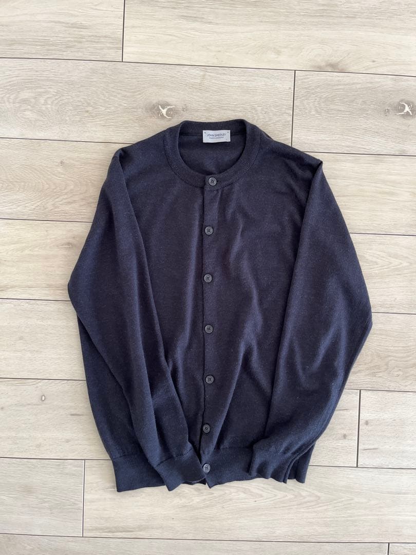 ジョンスメドレー　クルーネック長袖ニットカーディガン | A4790 | 24G