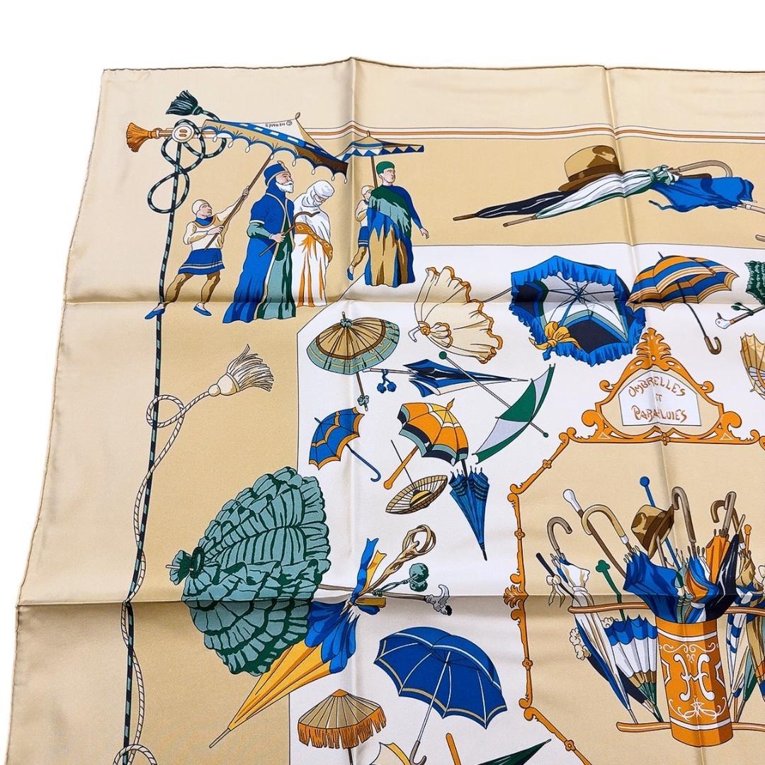 ◇エルメス◇カレ90/スカーフ/雨傘と日傘/シルク/タグ付/HERMES