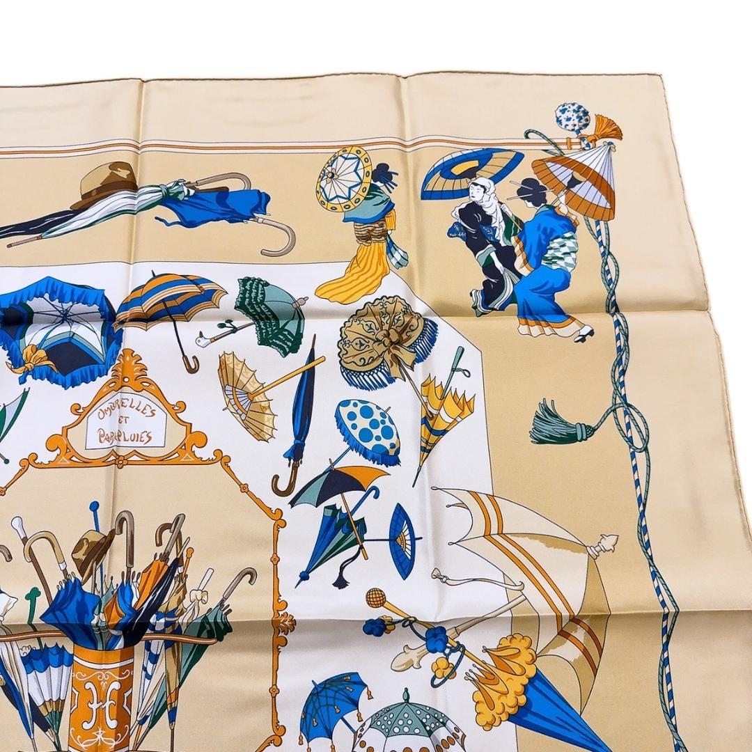 ◇エルメス◇カレ90/スカーフ/雨傘と日傘/シルク/タグ付/HERMES