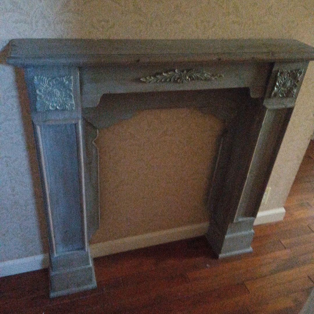 ビンテージ木製飾り棚 グレー