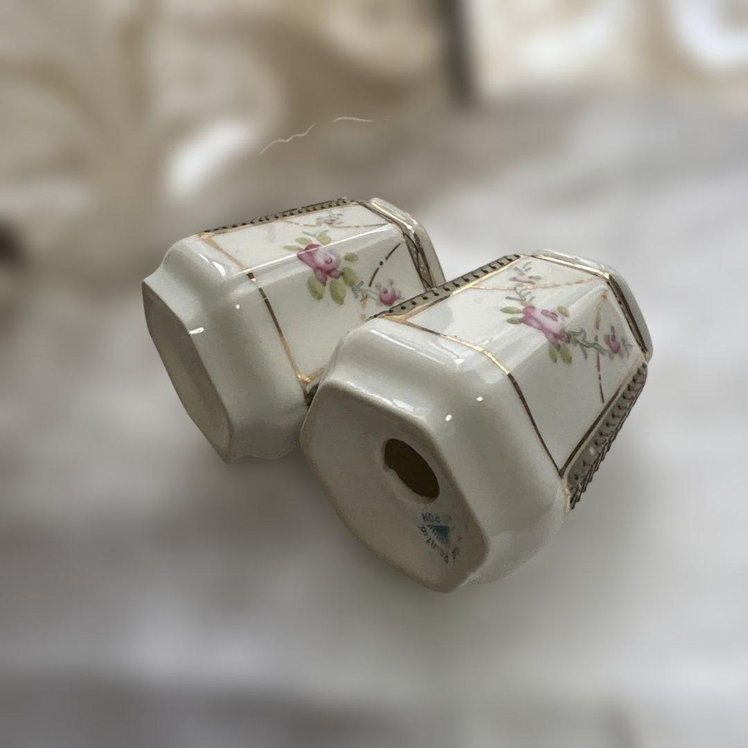 超貴重オールドノリタケ食卓セットトレースプーン付き入れ物つまようじ入れ塩胡椒