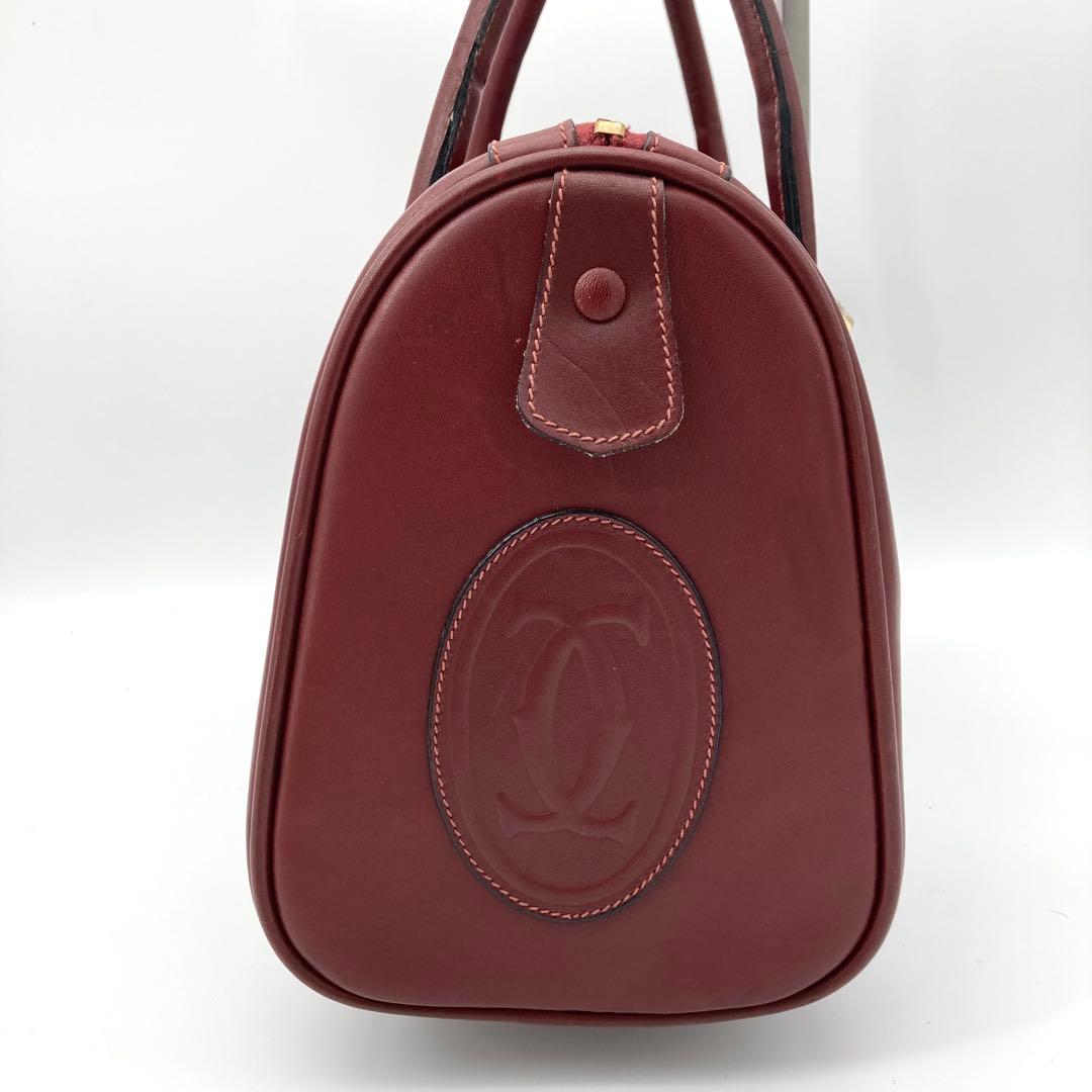 カルティエ ミニボストンバッグ マストライン ハンドバッグ ボルドー 自立