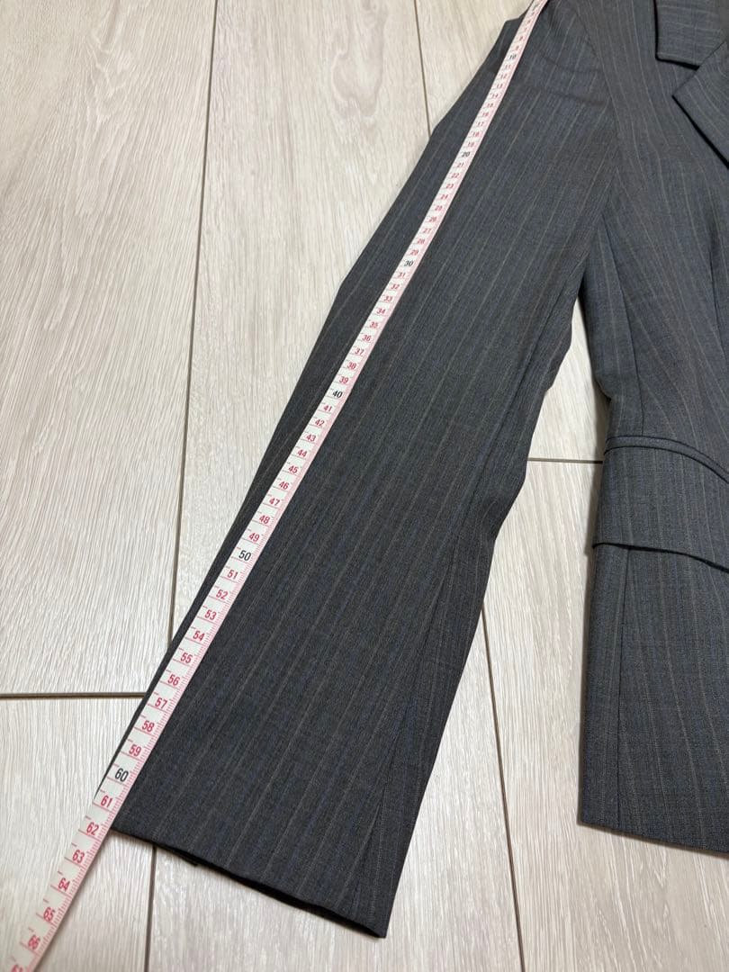 値下げ_theory _スーツ_グレー×水色ストライプ