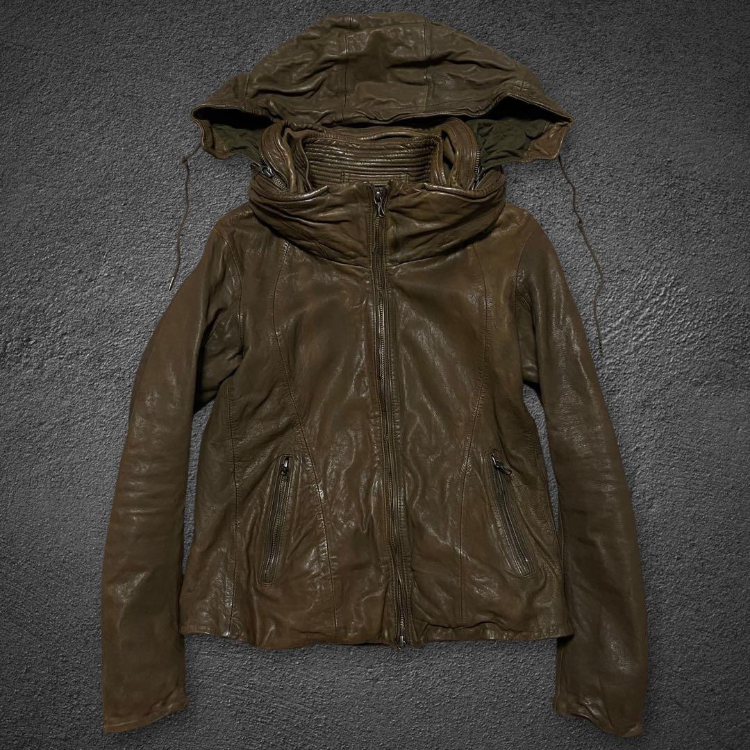 ジャケット・アウター goa Bono big hooded leather jacket