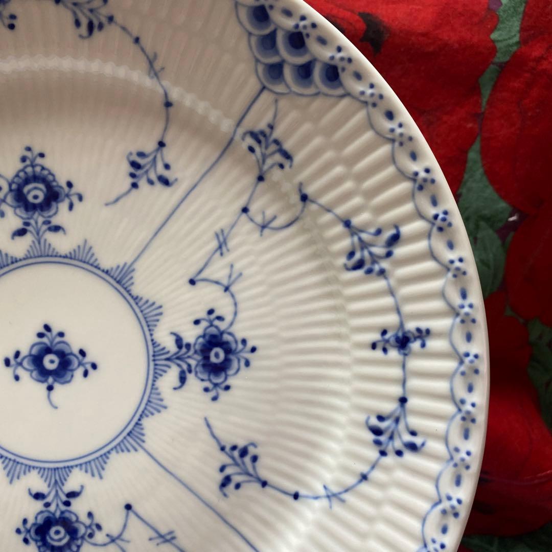 ロイヤルコペンハーゲンブルーフルーテッドハーフレース625　ディナープレート2枚