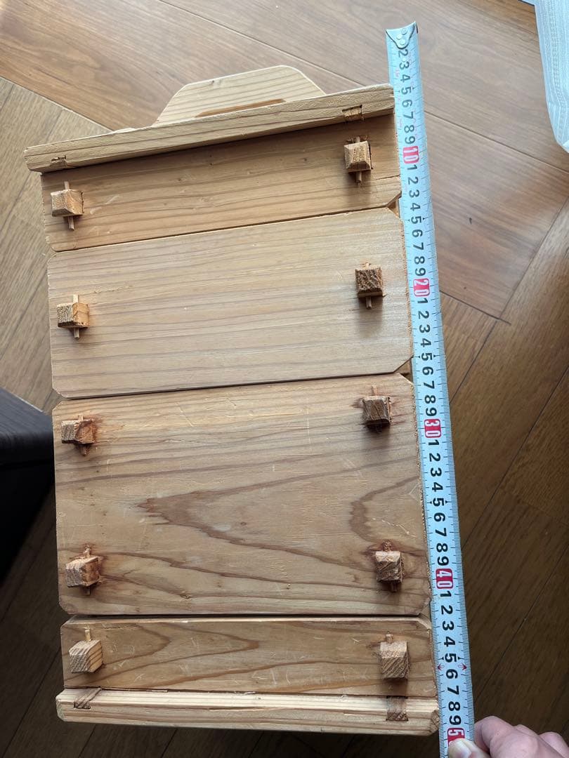 【値下げ】美品オーダーメイド角型せいろ蒸し蒸籠蒸し器ハンドメイド天然木