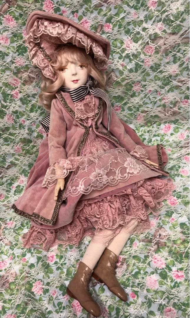 作家様制作　一点もの　創作人形　　布製　抱き人形　ヴィンテージ