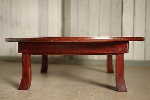 木製の丸テーブル　ちゃぶ台