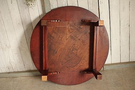 木製の丸テーブル　ちゃぶ台