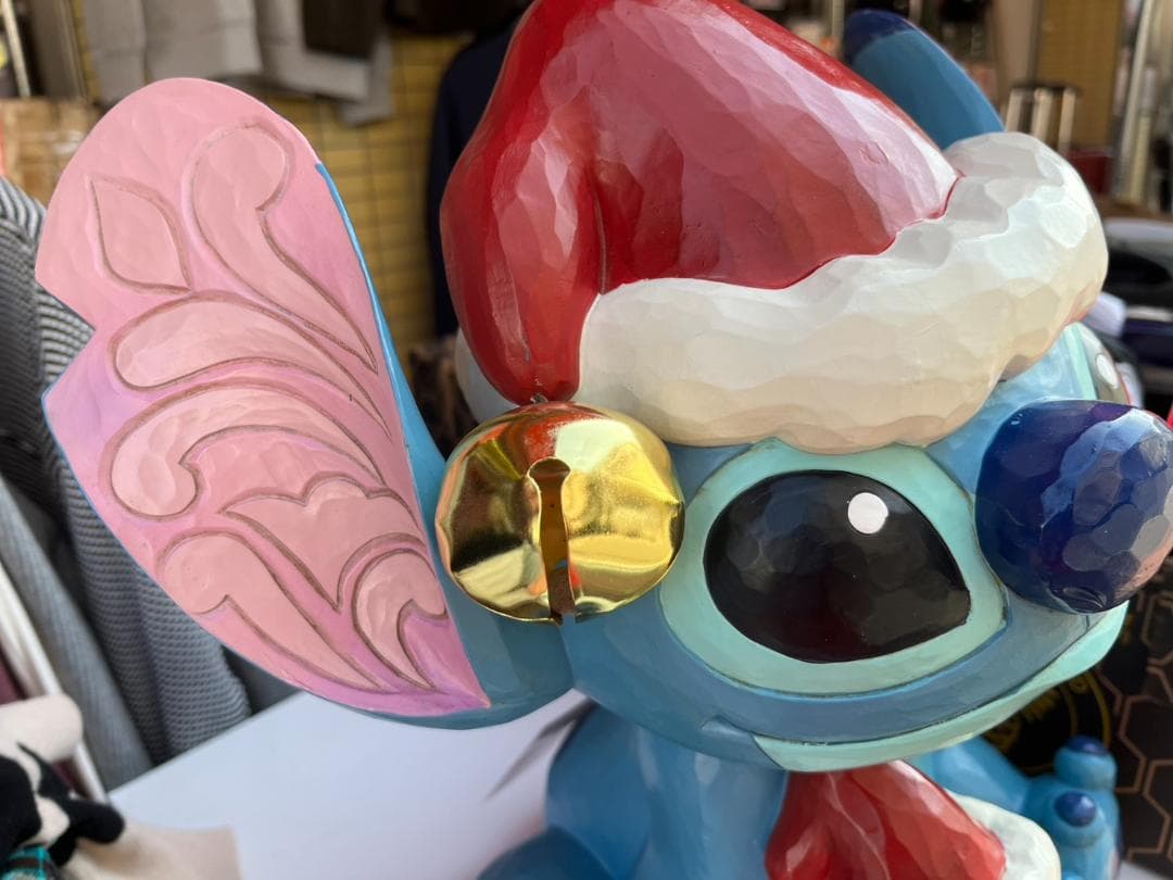 ★未使用品★ジムショア　スティッチ　レジン製　木彫り風　置物　クリスマス